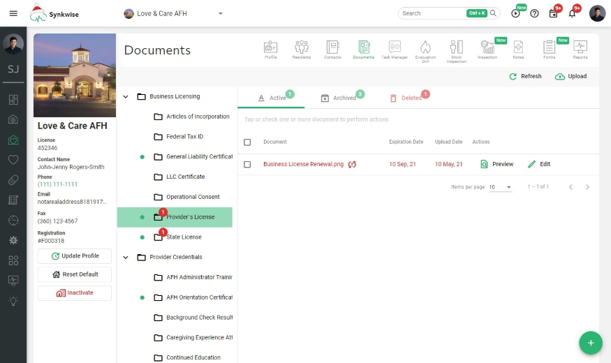 Facility Feature Documents