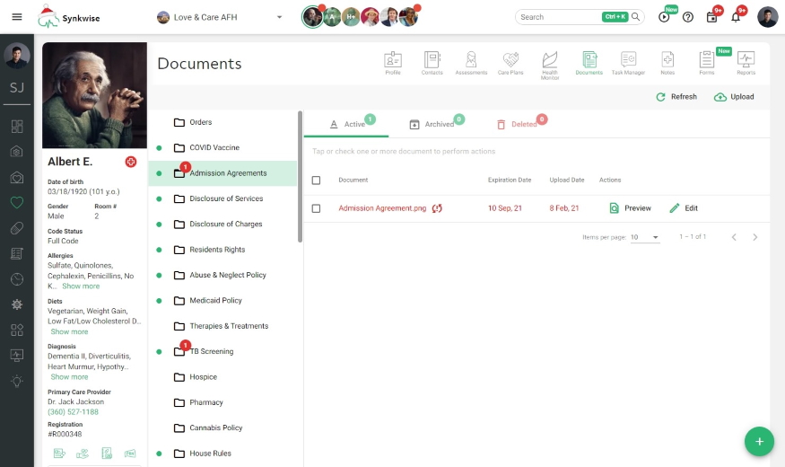 Resident Feature Documents, Forms